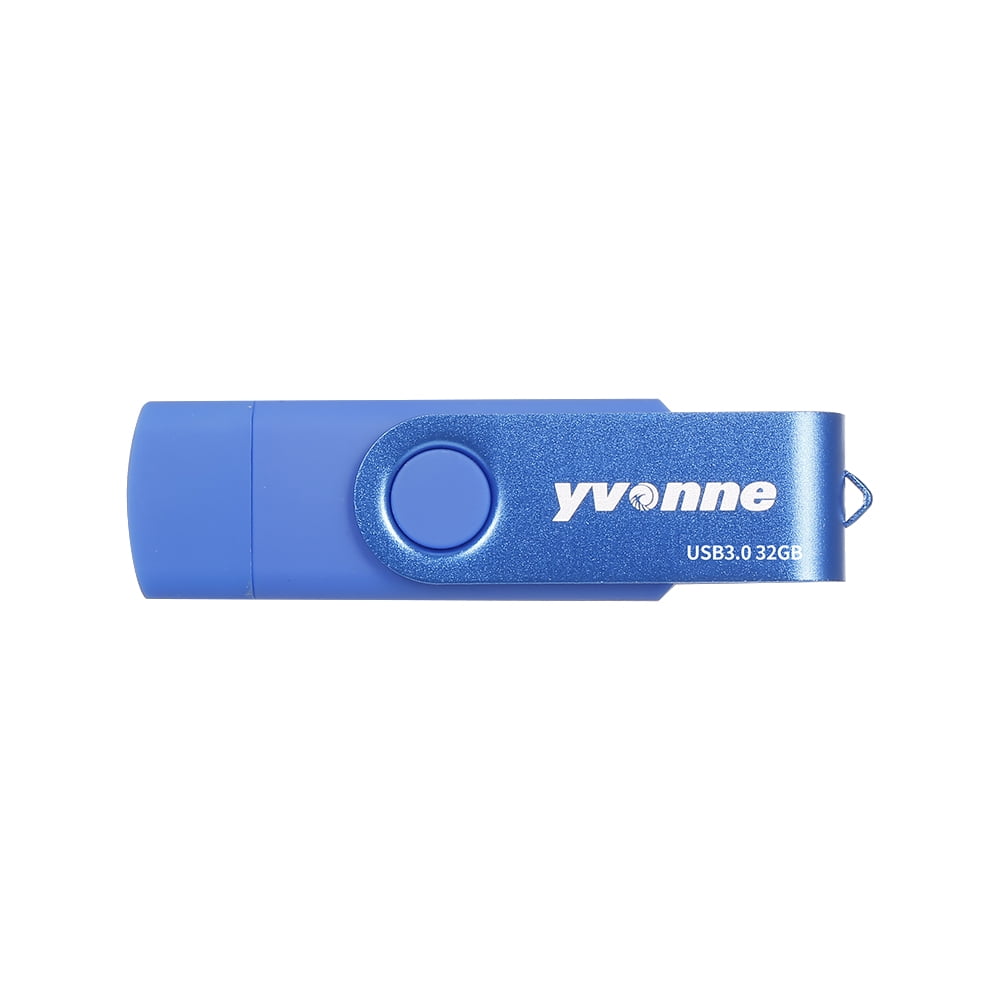 High Speed 32GB USB3.0 Flash Drive Rotating Memory Stick Thumb Drive Blue 