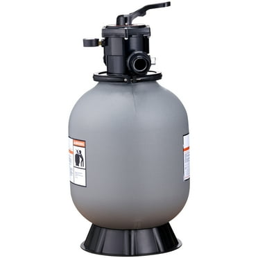 KFFKFF Sand Filtration Device, 16-inch, Capable of 35 GPM Flow Speed, Suitable for Above and Inground Swimming Pools, Sand Filtration System with 7-Function Multi-Port Valve, Including Filtering
