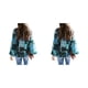 thumbnail image 3 of Camisa de mujer poliéster cuello plisado Minnieouse bohemia Verde S CBP137703, 3 of 6