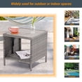 thumbnail image 4 of ACEGOSES Outdoor PE Rattan Side Table, Square Water-Proof Coffee HIPS Tabletop for Indoor and Outdoor,Gray, 4 of 5