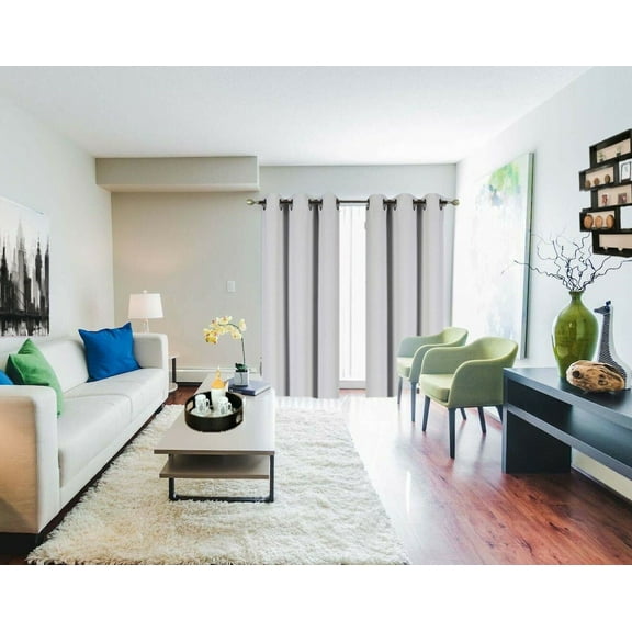 Thermal insulated blackout panel noise reducing and light blocking K68 ivory pearl color window curtain with grommets for bedroom 37" wide X 84" length