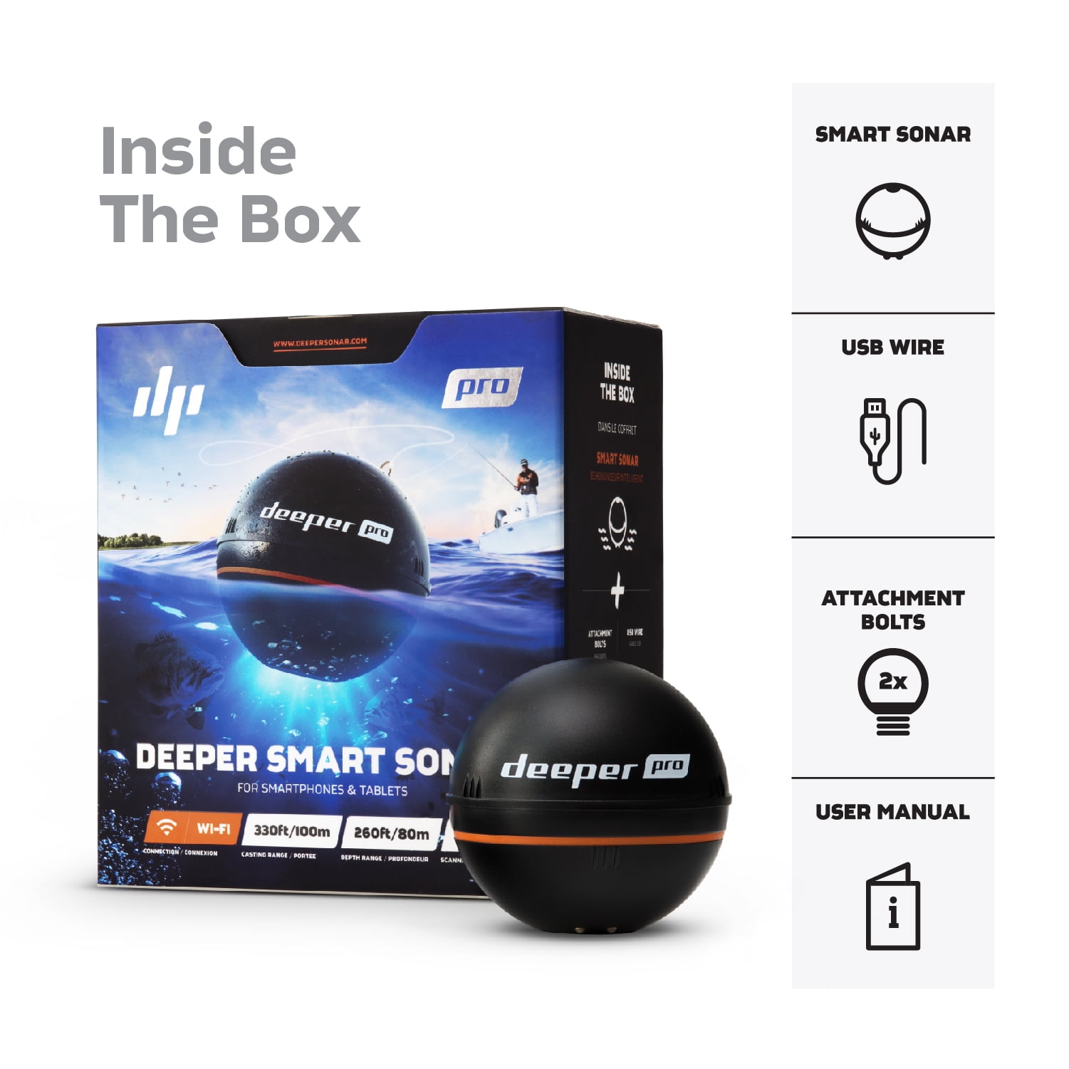 Free Shipping! Deeper PRO Smart Sonar Castable and Portable Smart 
