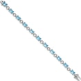 thumbnail image 2 of Sterling Silver Rhodium-Plated Blue And Clear Cz Bracelet Made In China qx606cz, 2 of 5