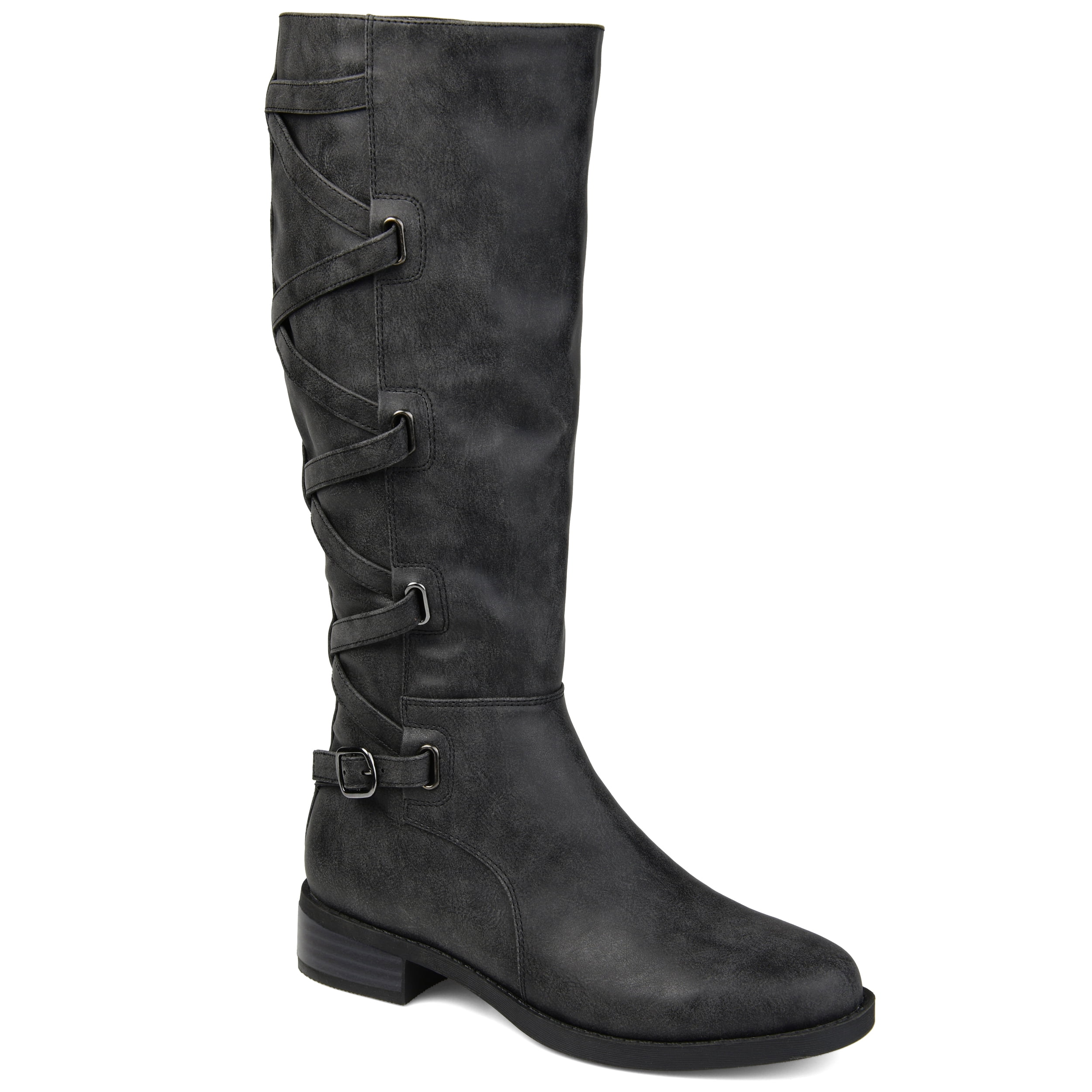 Brinley Co. Womens Laceup Detail Riding Boot