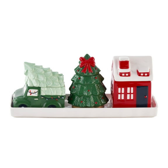 Holiday Time Ceramics Holiday Icons Treat Jars, Set of 3
