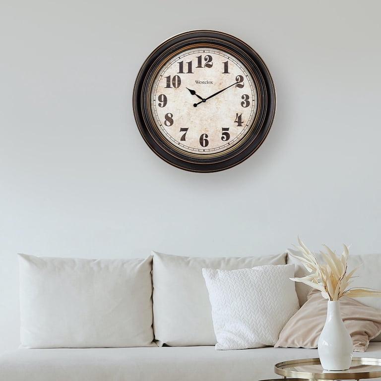 Westclox 23-Inch Oversized Round Analog Wall Clock, Brown photo 5