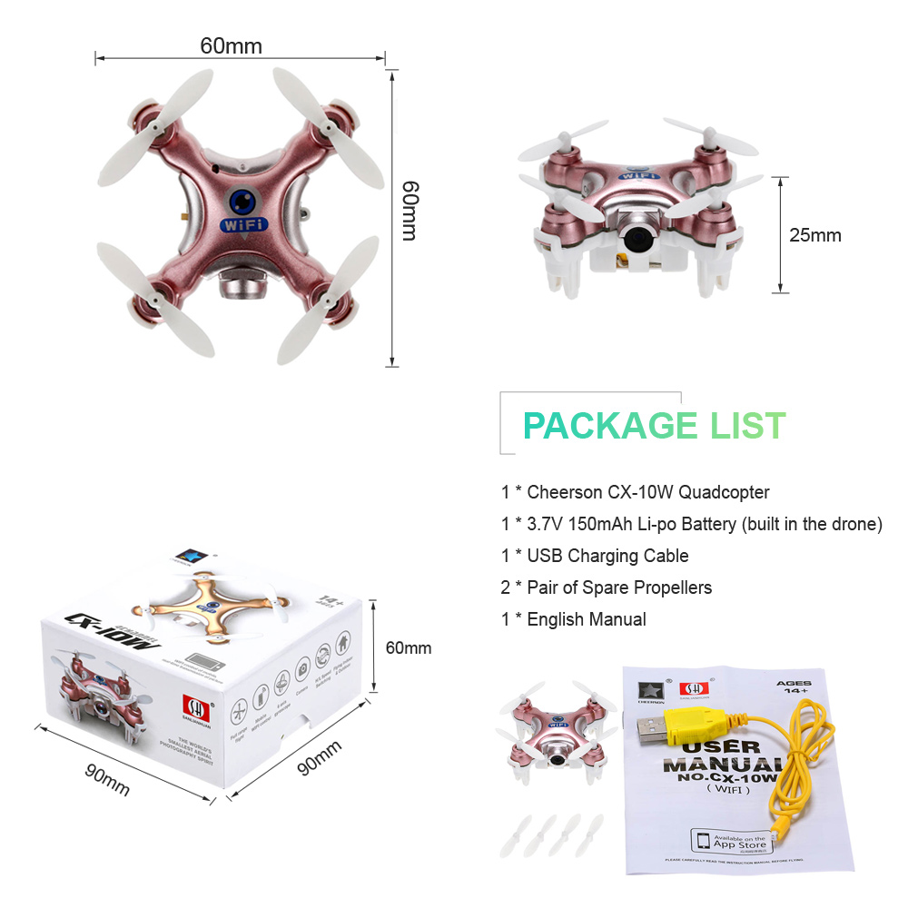 mini drone cx 10w