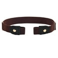 thumbnail image 2 of GHSOHS No Buckle Elastic Stretch Belts for Women No Show Canvas Stretch Belt Waistband Comfortable Invisible Belts for Jeans Pants Dress Brown, 2 of 5