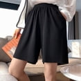 thumbnail image 3 of Pantalones cortos de talla grande 7XL y 150KG de seda helada para mujer, pantalones cortos lisos de verano con pliegues para mujer,, 3 of 5
