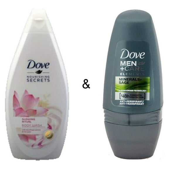 Body Wash Glowing Ritual 500 by Dove & Roll-on Stick Mineral & Sage by Dove