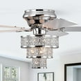 thumbnail image 4 of Branson Chrome 52-Inch 3-Light 3-Tier Metal & Crystal Drum Shade Lighted Ceiling Fan, 4 of 11