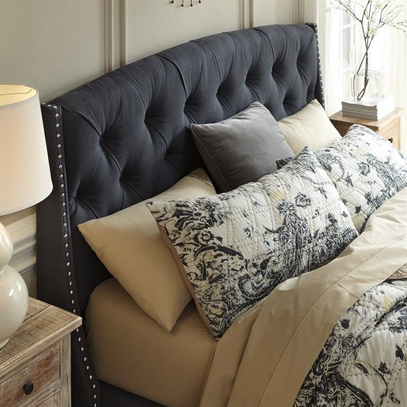 Ashley Furniture Kasidon Tufted Queen Headboard in Gray - Walmart.com