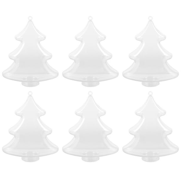Luxshiny Set of 6 Transparent Plastic Candy Holders Boxes for Christmas Holiday Party Favors
