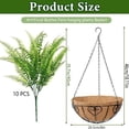 thumbnail image 3 of Artificial Hanging Fern Plants, Outdoor Fake Ferns in Iron Planter, Wall Garden Decoration, Fake Hanging Basket for Home Porch Patio, 3 of 9