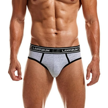 

DORKASM Mens Bikini Underwear Soft Breathable Cotton Mens Bikini Briefs Comfortable Brief Underwear Gray M