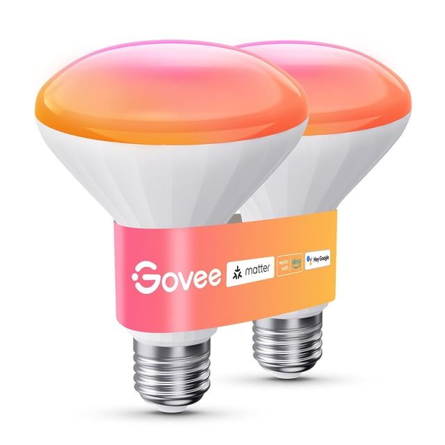 Bombillas inteligentes Govee BR30 WiFi RGBWW Color, paquete de 2, 850 lm