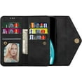 thumbnail image 3 of Crossbody Wallet Case for Samsung Galaxy A42 5G for Women, Zipper Purse Handbag Neck Strap Lanyard Cover with 9 Card Holder Case for Samsung Galaxy A42 5G XK Black, 3 of 18