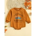 thumbnail image 2 of Bagilaanoe Newborn Baby Boy Girl Halloween Romper Sweatshirt Long Sleeve Bodysuit Pumpkin Letter Print Pullover 3M 6M 12M 18M 24M Infant Casual Tee Tops, 2 of 9