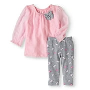 Newborn Baby Girl Chiffon Tunic and Legging Outfit Set