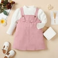thumbnail image 5 of Sngxgn Toddler Girl's 2 Piece Outfit Bow Front Long Sleeve Tee and Pleated Skirt Set(White,4Y), 5 of 9
