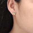 thumbnail image 2 of Stylish Earrings, V-shape - Gold, 2 of 4