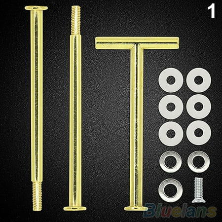 

Opolski Cake Plate Stand Handle Hardware Multi-Style 2 Or 3 Tier Plate Handle Fitting Hardware Rod Tool Cake Plate Stand for Banquet Party Wedding(Plates Not Included)
