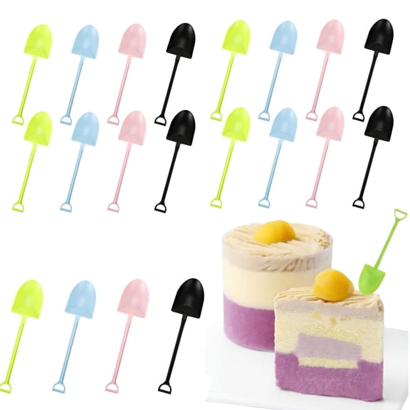 Assorted Color Mini Cute Spoons,Disposable Mini Cute Spoons,Plastic Ice Cream Desserts Spoon for Home,Office,Outdoor,Individually Wrapped