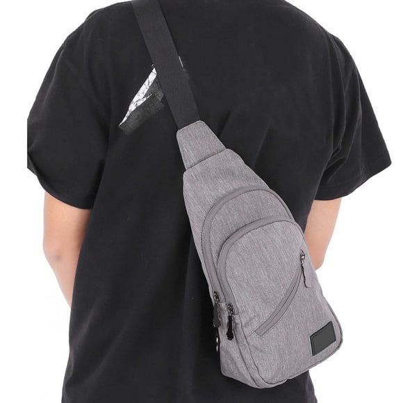Chest Bag, Large Capacity Comfortable Waterproof Shoulder Messenger Bag for Outdoor Light Grey