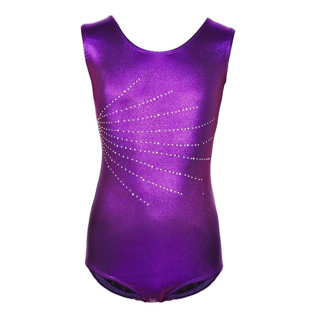 Leotardo de gimnasia para niñas Macarena sin mangas Shiny Dance Ballet Unitard