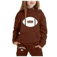 thumbnail image 2 of Tiijoy Toddler Girls Outfits Football Graphic Hoodie and Sweatpants Sweatsuit, Sizes 2-3, 2 of 5