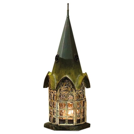 House Architectural Candle Holder Lantern - Green Patina Pickford