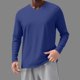 thumbnail image 2 of Camisa de Manga Larga de Ajuste Seco de los Hombres de Color Sólido Cuello en V Suelto, Sudadera de Manga Larga para Hombres para Correr Y Deportes Al Aire Libre, 2 of 8