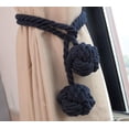 thumbnail image 2 of Alzapaños para cortinas LzGUNGY hechos a mano con borlas y clip azul oscuro, 2 of 5