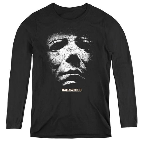 Trevco T-Shirt à Manches Longues Sportwear UNI381-WL-5 Halloween II & Masque & Noir - 2X