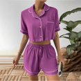 thumbnail image 2 of Gibobby Pijamas para mujer Conjunto de pijamas para mujer Conjuntos de dos piezas Ropa de dormir Ropa descanso Conjuntos con botones(Morado,CH), 2 of 5