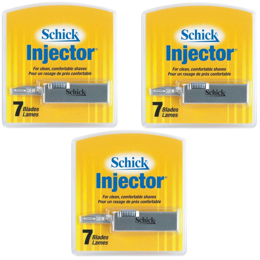 Schick Injector Blades with durable chromium 7 blades per pack - Pack of 3