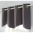 thumbnail image 2 of Nicole - 1 Scalloped Valance Curtain Panel - Premium Grommet Blackout Drape - Solid Thermal Insulated Draperies (54" W x 18" L, Charcoal), 2 of 2