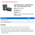 thumbnail image 2 of Rear Brake Pad Set - Compatible with 1995 - 2001 Ford Explorer 4-Door 1996 1997 1998 1999 2000, 2 of 2
