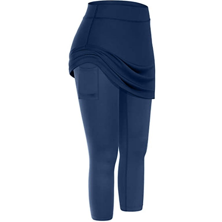 ZMHEGW Cargo Pants Women Baggy Legging Skirted Pockets Tennis Elastic  Capris Yoga Skirts Sports Leggings Yoga Trousers 