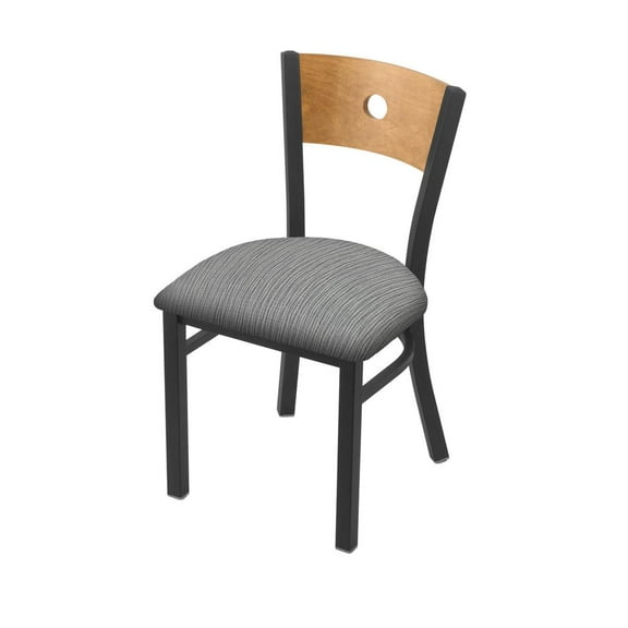 Holland Bar Stool 630 Voltaire 18" Chair with Pewter Finish, Medium Back, and Graph Alpine Seat