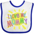 thumbnail image 3 of Inktastic I Love My Mommy Sun and Rainbow Letters Boys or Girls Baby Bib, 3 of 4