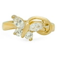 thumbnail image 3 of 8mm 14k Yellow Gold Plated White Cubic Zirconia Flat Butterfly Ring, Size 6 + Gift Box, 3 of 7