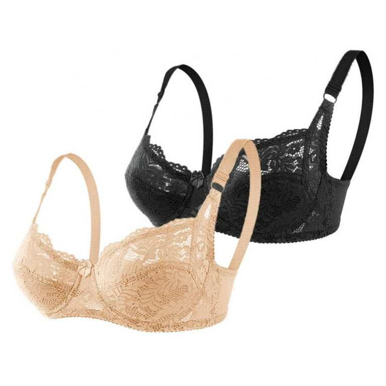 Oversized Bras for Women - Thin Lace Gathering Solid Color Soft
