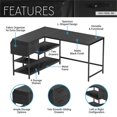 thumbnail image 4 of Pemberly Row L-Shaped Desk with Drawers - Shelves and Organizer - Black, 4 of 11