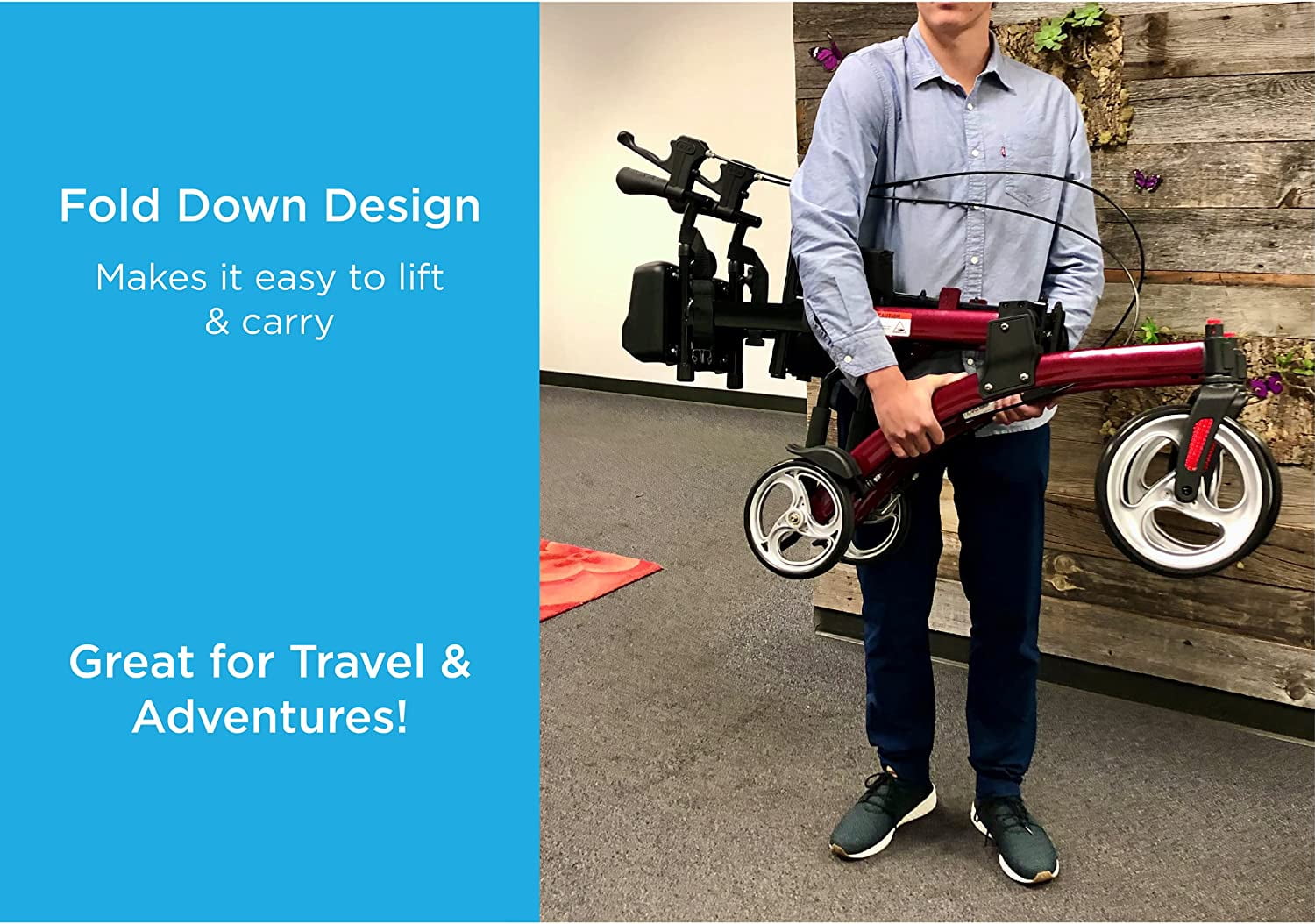 Buy NOVA Medical Dragon Fold n’ Go Rise UP Rollator, Upright Rolling