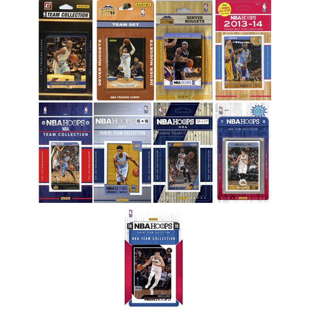 NBA Denver Nuggets 9 Different Licensed Trading Card Team Sets