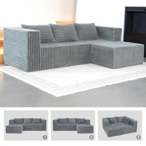 Slsy 98.4" Cloud Sectional Couch with L-Shape Chaise,Modern Modular Sofa with Deep Seat, Upholstered Couches for Living Room Bedroom,No Assembly Required, Plush Corduroy Fabric