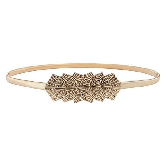 SWSMCLT Women's Rhinestone Fashion Luxury Summer Metal Belt Skinny Belt For Dress Spring Las Vegas Chain Belt Style1 Small-Large