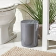 thumbnail image 2 of mDesign Plastic Small Round 1.7 Gallon Trash Can with Swing Lid - Charcoal Gray, 2 of 8