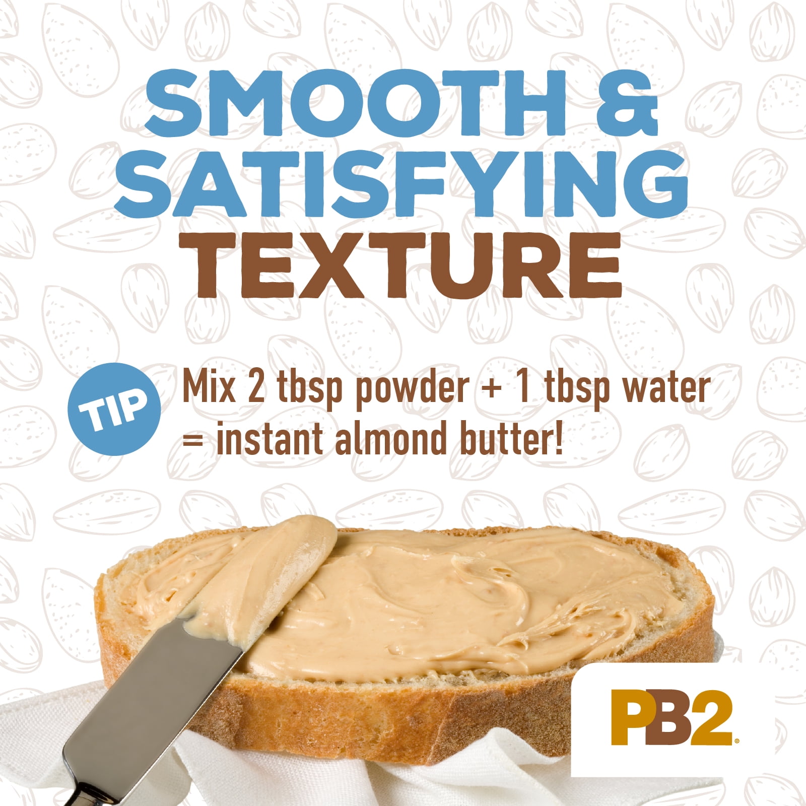 PB2 Powdered Roasted Almond Butter, 16oz Low-Fat Vegan Almond Powder, Low Carb Nut Butter, Non-GMO, Gluten Free, Kosher